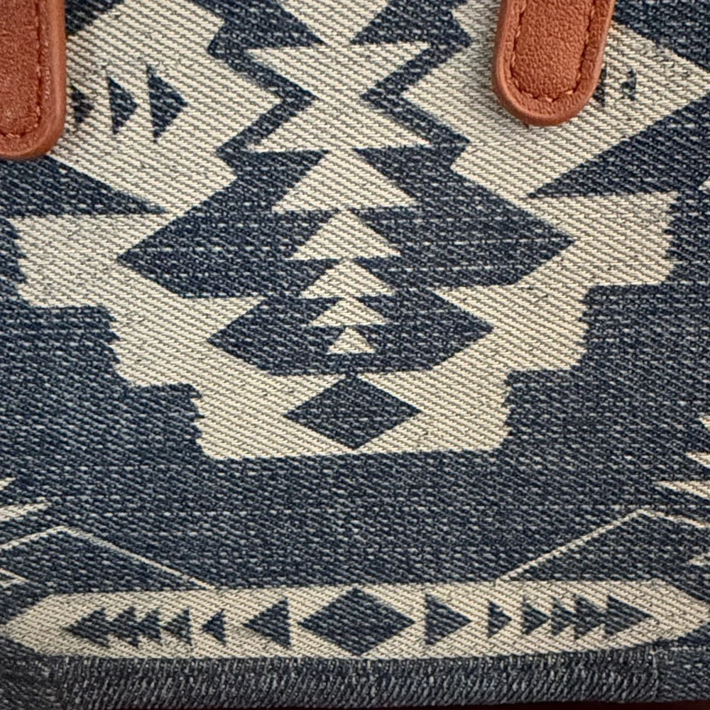Wrangler Ladies Laser Cut Print Denim Square Mini Crossbody NWT - Picture 10 of 10